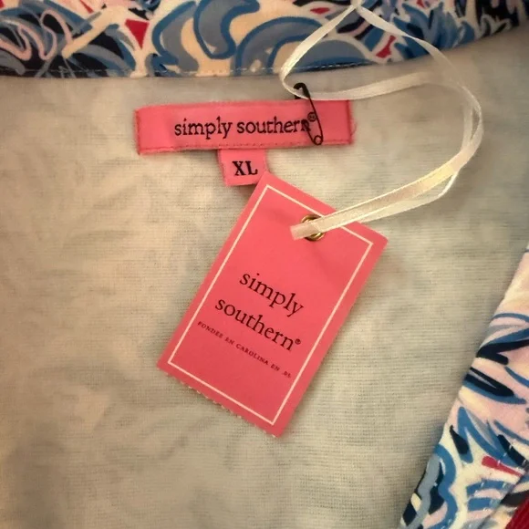 Simply Southern Blue and White Sleeveless V-Neck Sundress - Picture 8 of 10